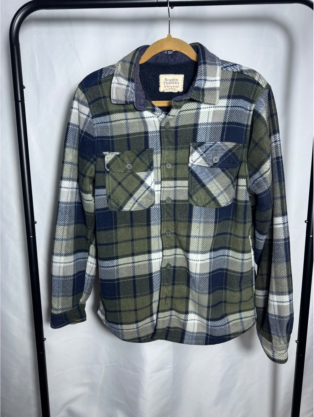 Boston Traders Men's Plaid Fleece-Lined Shirt Jacket Size M